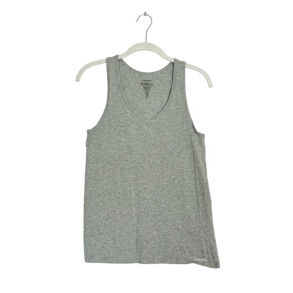 Calvin Klein Women's Lightweight Scoopneck Tank in Gray - Sz M - Picture 1 of 3